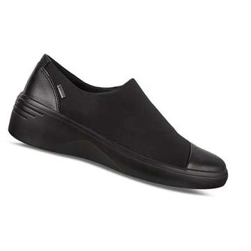 Chaussures Casual Ecco Soft 7 Wedge Gtx Slip On Femme Noir | FR 81PJJ